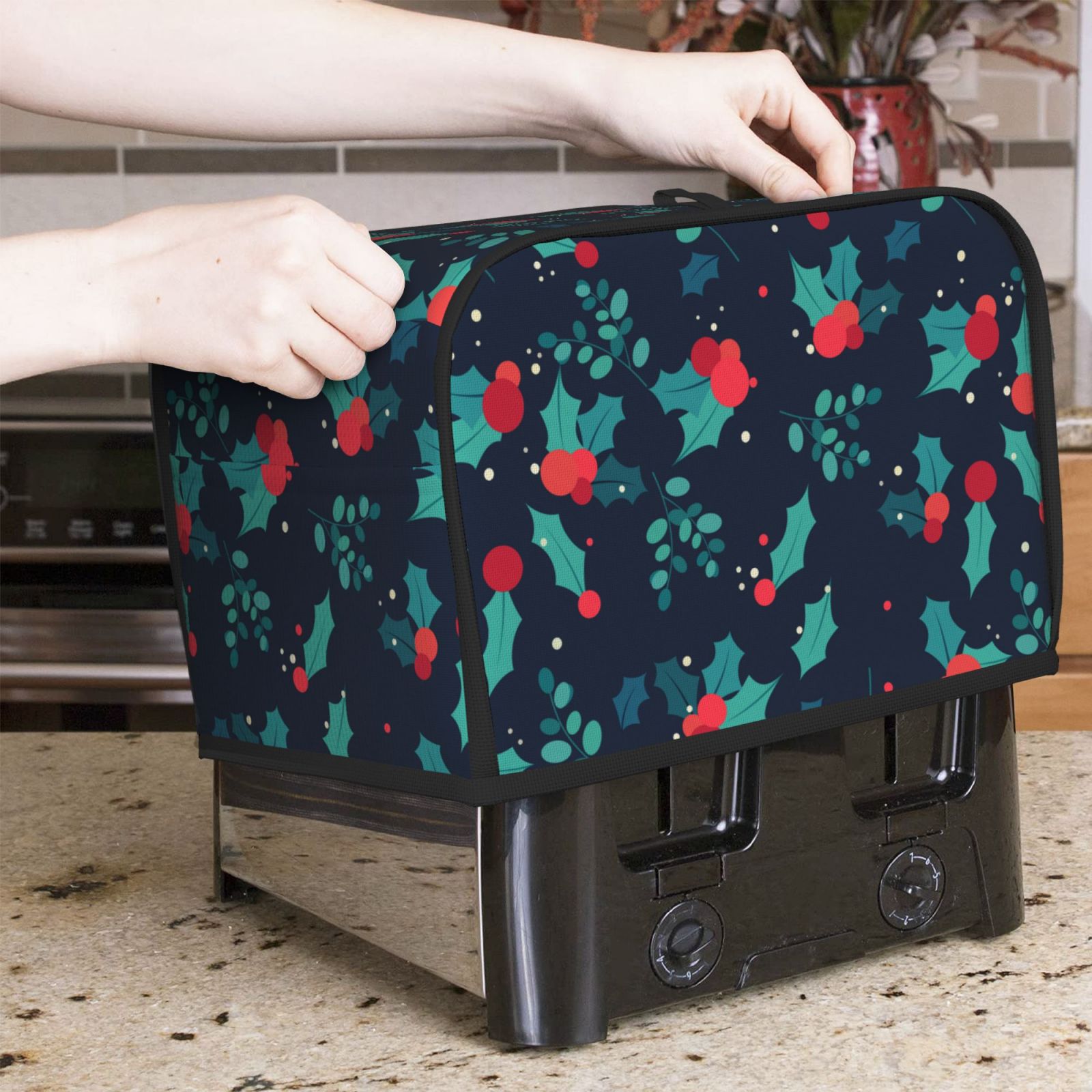 Toaster 4 Slice - غطاء محمصة خبز مطبوع على فاكهة