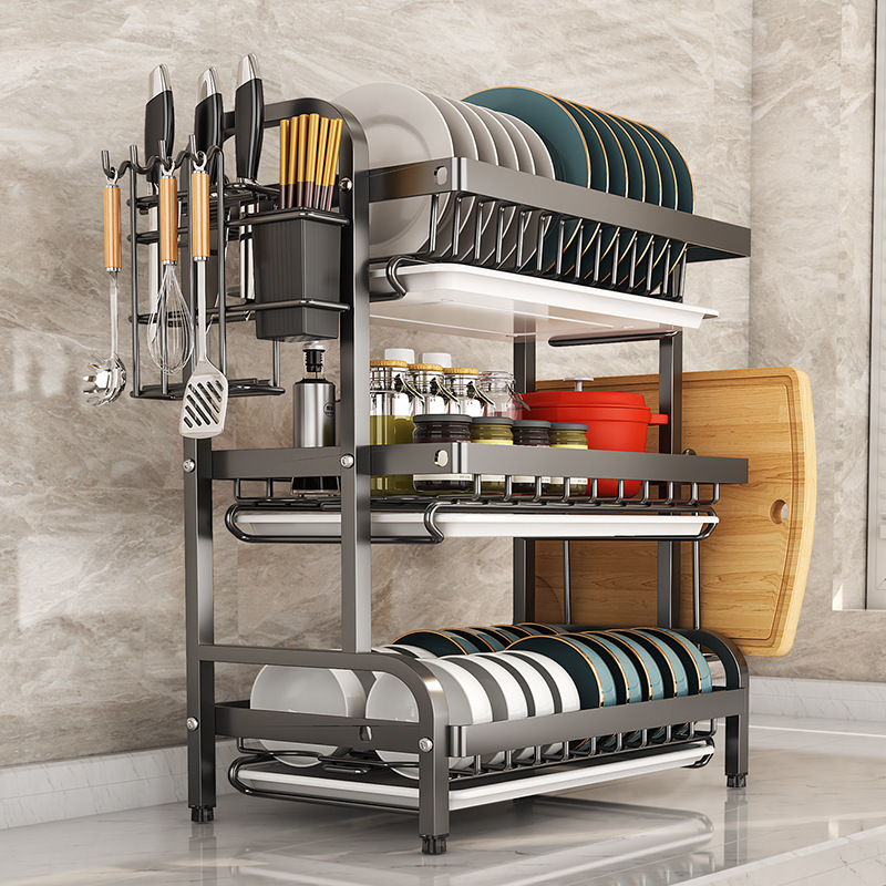 Kitchen Appliances Storage - رف أطباق من الفولاذ المقاوم للصدأ
