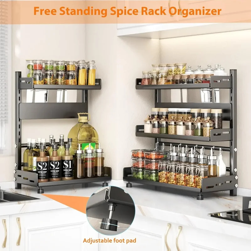 رف تخزين توابل بثلاث طبقات للط - مراجعة Kitchen Appliances Storage وسعره