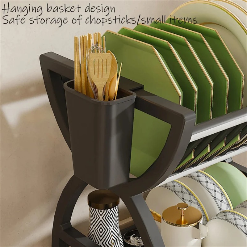 رف تجفيف أطباق من طبقتين للمطب - مراجعة Kitchen Appliances Storage وسعره