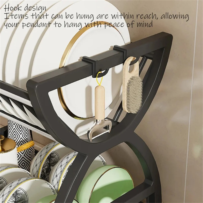رف تجفيف أطباق من طبقتين للمطب - مراجعة Kitchen Appliances Storage وسعره