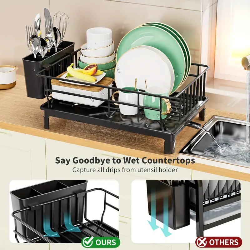 رف تجفيف أطباق مقاوم للصدأ لسط - مراجعة Kitchen Appliances Storage وسعره